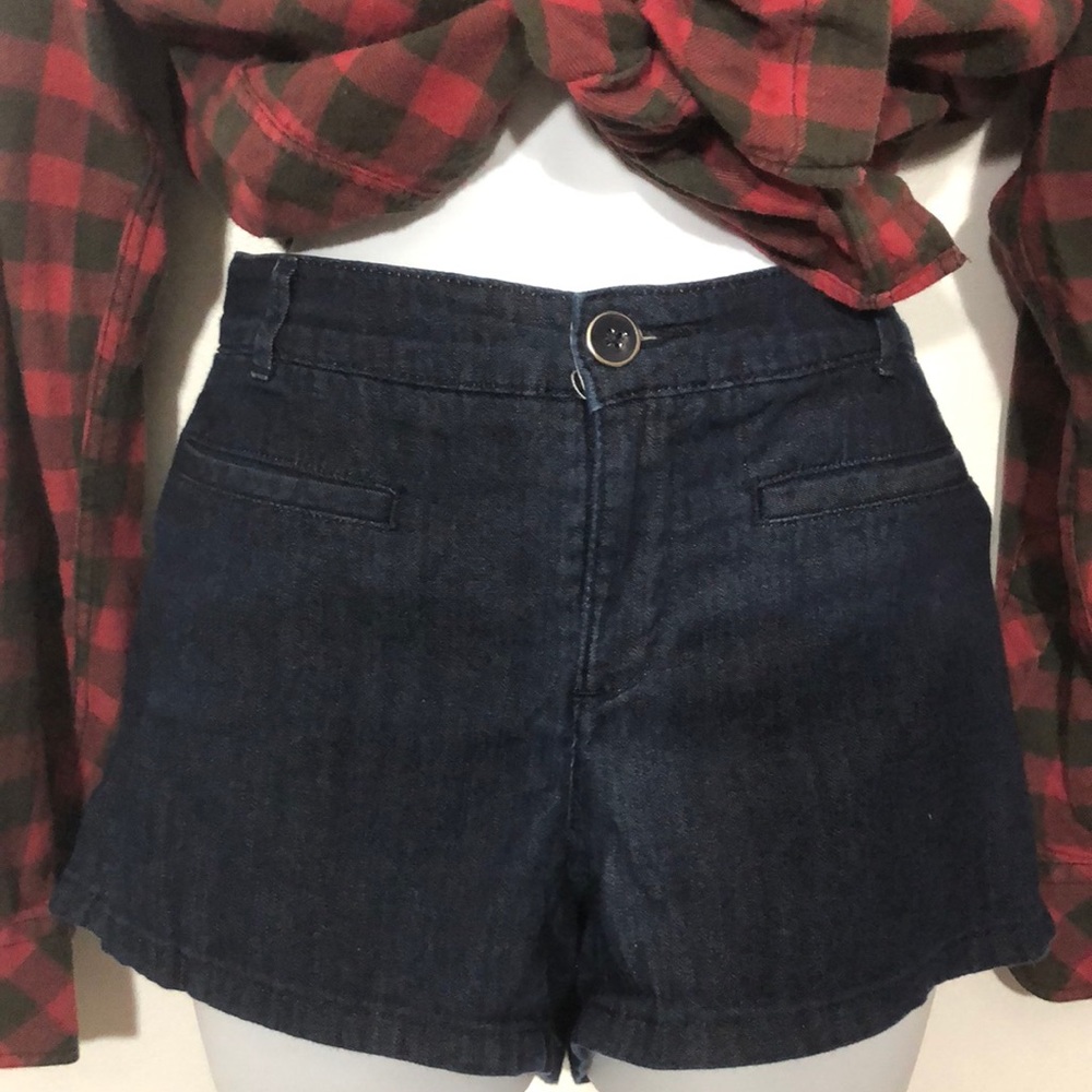 Club Monaco dark wash denim shorts